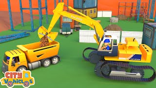 Construction Vehicles Assembly Show assemble excavator for kidsbulldozer tractor and crane truck [upl. by Spiegelman]