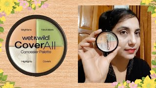 Wet n wild cover all concealer pallate review ampdemo [upl. by Trahurn767]