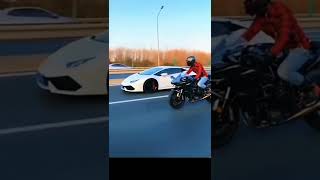 Kawasaki Ninja h2 vs lamborghini Racing bike Kawasaki Ninja h2 status🔥🔥😍 [upl. by Flann]