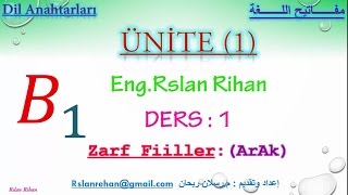 تعلم اللغة التركية الدرس 1 من المستوى الثالث B1 الرابطة الظرفية الحالية ArAk [upl. by Alolomo742]