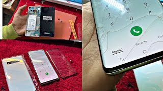 Samsung S10 broken glass restoration  Samsung S10 glass replacement [upl. by Saddler]