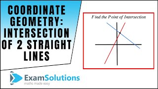 Coordinate geometry  Intersection of 2 straight lines  ExamSolutions [upl. by Idnib225]