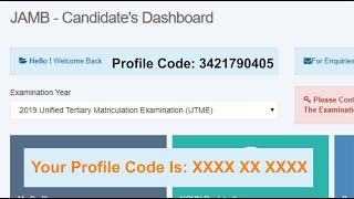 What Is Jamb Profile Code How To Generate Or Recover It [upl. by Missi841]