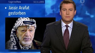 Tagesschau vor 20 Jahren 11112004  Jens Riewa Jassir Arafat gestorben [upl. by Droc]