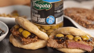 Pan bao relleno con atún teriyaki y aceitunas Fragata sabor suave [upl. by Seldan]