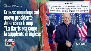 Crozza monologo sul nuovo presidente Americano Trump quotLa Harris era come la supplente di inglesequot [upl. by Macdougall]