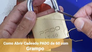 Como Abrir Cadeado PADO de 60 com Grampo de Cabelo  CURSO DE CHAVEIRO H M  Locksmith [upl. by Novah]