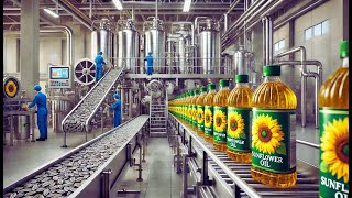 How Sunflower Oil Is Made In A Factory  Sunflower Oil Production Process 🌻 [upl. by Kostival]