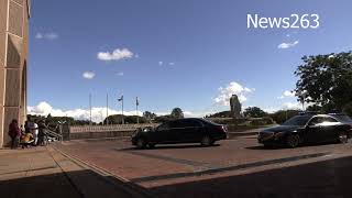 President Mnangagwas motorcade arrives at ZANU PF HQ [upl. by Bruis]