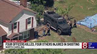 4 officers killed 4 wounded in shootout at North Carolina home police [upl. by Lerrehs]