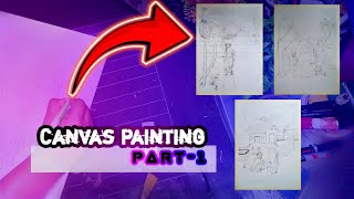 Part1  My First Canvas Painting A StepbyStep Artistic Journey  Beginners Painting Tutorial [upl. by Dygal869]