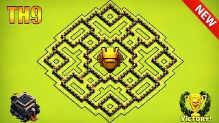 Diseño de Ayuntamiento 9 Subida de Copas Clash of Clans 2023 [upl. by Essa]