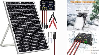 Solar Panel Kit 30W 12V Solar Battery Trickle Charger Maintainer Upgrade Waterproof [upl. by Helbona]