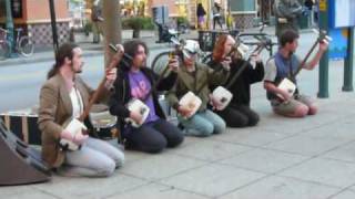 The Shamisen 5  Busking on the mall [upl. by Ahsinar]