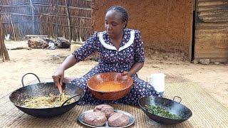 African Village LifeCooking Most Delicious Traditional Food with Ragi for Dinner [upl. by Lundt]