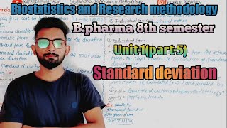 Standard deviation Biostatistics and Research methodology Unit1part5 Bpharma 8th semester [upl. by Smukler70]