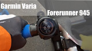 Garmin Varia rear radar with Garmin Forerunner 945 watch demonstration [upl. by Netsyrc]