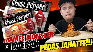 Mamee Monster X Daebak Ghost Pepper Mi Goreng Indonesia PEDAS JAHAT Menyesal Weh [upl. by Gifford]