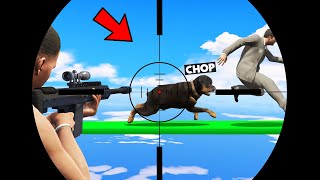 GTA 5 CHOP GOT SNIPED IN SNIPER VS RUNNERS [upl. by Horacio]