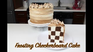 Frosting Checkerboard Cake  CHELSWEETS [upl. by Nwahsir]