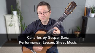 Canarios by Gaspar Sanz and Lesson for Classical Guitar [upl. by Kari]