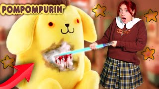 🚫ABRIMOS PELUCHE MALDITO DE POMPOMPURIN ATERRADOR 🔪😱Cinnamoroll Bluey Hello Kitty SECRETO HORRIBLE [upl. by Arobed]