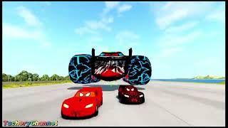 Epic Escape Lightning Mcqueen 🆚 Super Giant Mutant Cars Scary Eater  Coffin Dance Song Cover [upl. by Notak525]