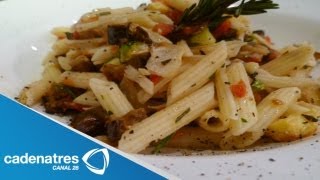 Receta para preparar pasta a la provensal con salsa de vegetales Receta de pasta  Comida italiana [upl. by Mossberg]