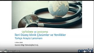 1 Ekim 2020  UpToDate amp Lexicomp İleri Düzey Klinik Çözümler ve Yenilikler Toplantısı [upl. by Otina]