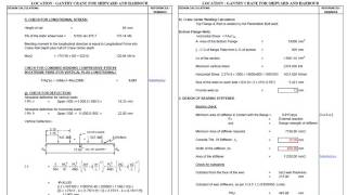 Gantry Crane Structure Calculation xls [upl. by Ahsiket]