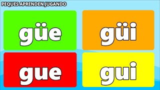 Sílabas GÜE GÜI para niños La diéresis Video de Peques Aprenden Jugando [upl. by Coats]