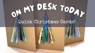 Quick Christmas cards from colourful paper with simple machine stitch [upl. by Rosaleen]