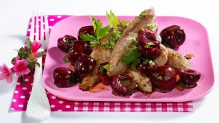 Recette  Aiguillettes de canard aux cerises [upl. by Eisac94]