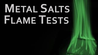 Flame Tests of Metal salts [upl. by Ycats]