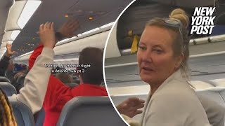 Passengers ‘vote’ unruly flyer off plane in hilarious video ‘Crazy’  New York Post [upl. by Theda]