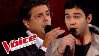 Johnny Hallyday – Derrière lAmour  Adrien Abelli VS Santo Barracato The Voice France 2014 Battle [upl. by Enyleuqcaj]