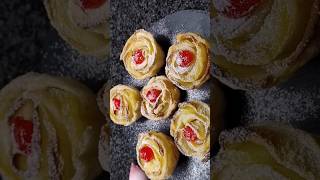 LE ROSETTE DI MELE E SFOGLIA🍎pasta pastasfoglia puffpastry zeppole dolci ricotta pastasfo [upl. by Odom753]