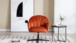 Wahson Modern Accent Boucle Chair Upholstered Comfy Armchair for BedroomHome OfficeMakeup Orange [upl. by Sheedy103]