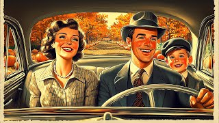 Nostalgic Autumn Roads  1930s  1940s Vintage Music  Family Drive With Pumpkin Views [upl. by Maire715]