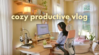 Cozy Productive Vlog 🍵 creative diaries designing lamps desk reset small business life gaming [upl. by Aysab]