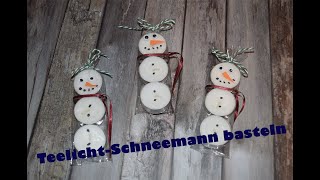 Einen Schneemann aus Teelichtern basteln [upl. by Ogir]