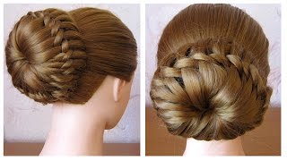 Chignon tressé facile ⭐︎ Tuto Coiffure simple cheveux mi longlong ⭐︎ Coiffure tresse en noeuds [upl. by Secnirp386]