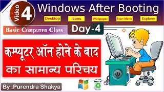 Day 4  Basic Computer class by Purendra Shakya  Hindi  System after booting intro of windows 7 [upl. by Morly358]