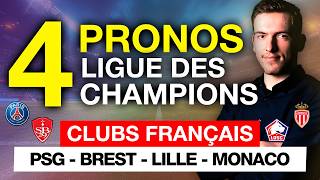 Pronostic foot Ligue des Champions  Pronos clubs Français  Monaco Barcelone Brest Sturm Graz [upl. by Dinsdale]