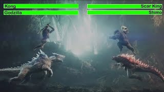 Godzilla x Kong The New Empire 2024 Final Battle with healthbars [upl. by Maloy]