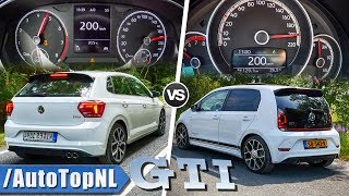 VW UP GTI vs POLO GTI  ACCELERATION POV amp SOUND by AutoTopNL [upl. by Eilime]