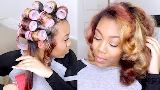 How To  ❀Soft Sexy Heatless Roller Set Curls on Natural Hair❀ [upl. by Mariejeanne]