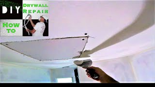 How to Patch a Drywall Hole Part 2 Drywall Finishing the Drywall PatchDrywall Taping w FibaFuse [upl. by Lainad873]