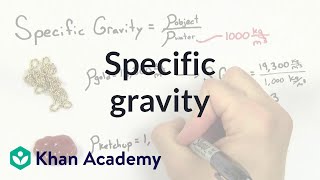 Specific gravity  Fluids  Physics  Khan Academy [upl. by Ailssa]