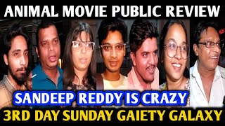 Animal Movie Public Review  3rd Day Sunday  Ranbir Kapoor  Rashmika Mandanna  Bobby Deol [upl. by Akinar]